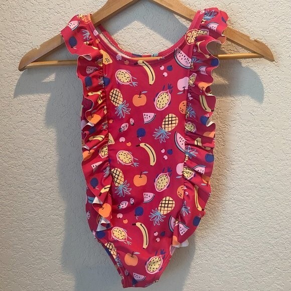 Andy And Evan Girls Fruity Ruffle One Piece Swimsuit - Size 6 - EUC - Picture 7 of 8